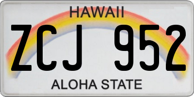 HI license plate ZCJ952