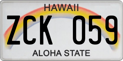 HI license plate ZCK059