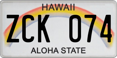 HI license plate ZCK074