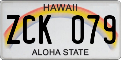 HI license plate ZCK079
