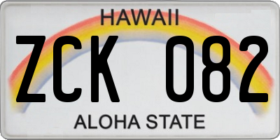 HI license plate ZCK082