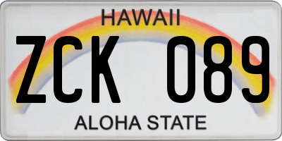 HI license plate ZCK089