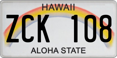 HI license plate ZCK108