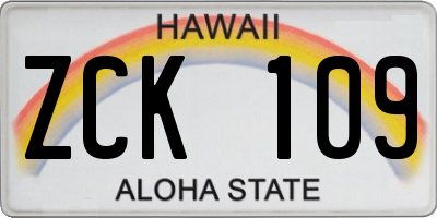 HI license plate ZCK109