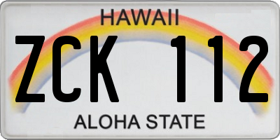 HI license plate ZCK112