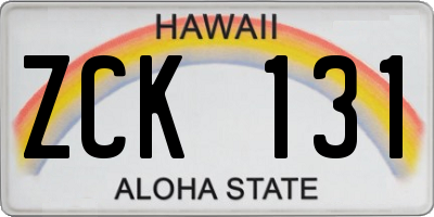 HI license plate ZCK131