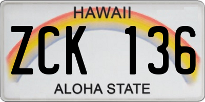 HI license plate ZCK136