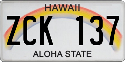 HI license plate ZCK137