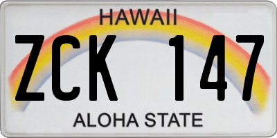 HI license plate ZCK147