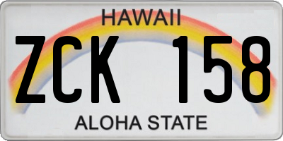 HI license plate ZCK158