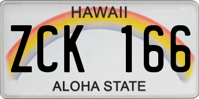 HI license plate ZCK166