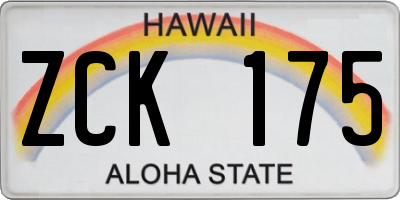 HI license plate ZCK175