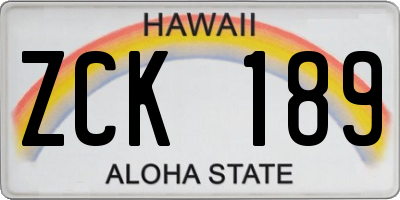 HI license plate ZCK189