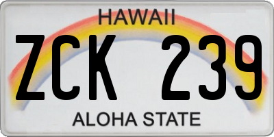 HI license plate ZCK239