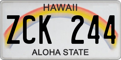 HI license plate ZCK244