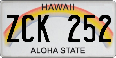 HI license plate ZCK252