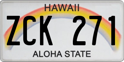 HI license plate ZCK271