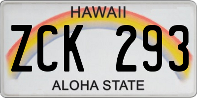 HI license plate ZCK293