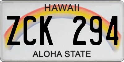 HI license plate ZCK294
