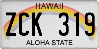 HI license plate ZCK319