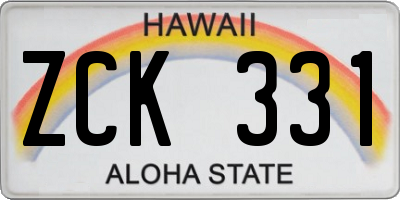 HI license plate ZCK331