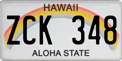 HI license plate ZCK348