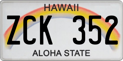 HI license plate ZCK352
