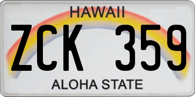 HI license plate ZCK359