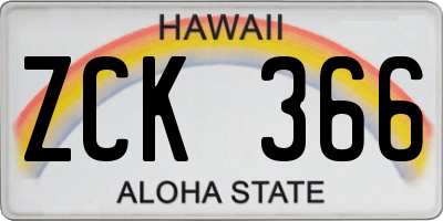 HI license plate ZCK366