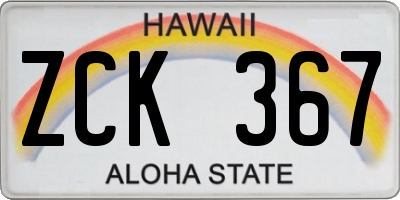 HI license plate ZCK367