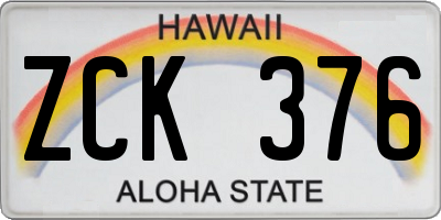 HI license plate ZCK376
