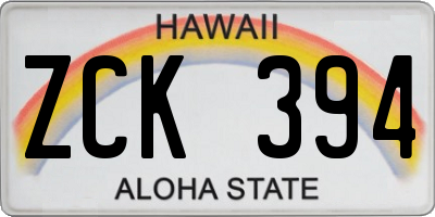 HI license plate ZCK394