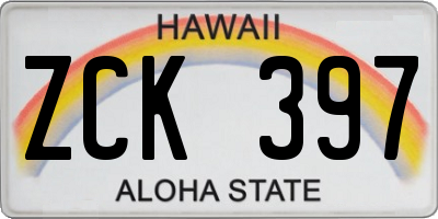 HI license plate ZCK397