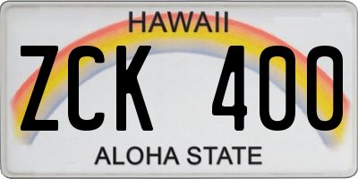 HI license plate ZCK400