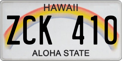 HI license plate ZCK410