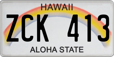 HI license plate ZCK413