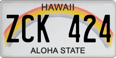 HI license plate ZCK424