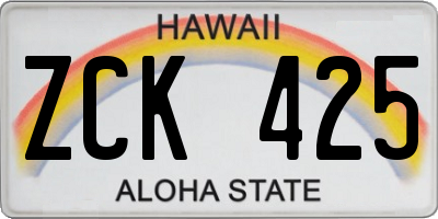 HI license plate ZCK425