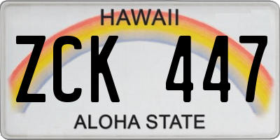 HI license plate ZCK447