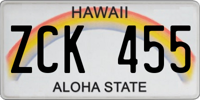 HI license plate ZCK455
