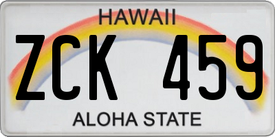 HI license plate ZCK459