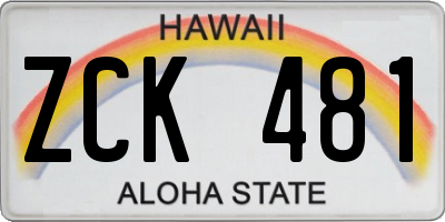 HI license plate ZCK481