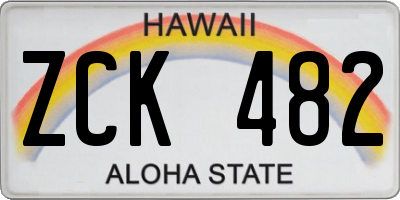 HI license plate ZCK482