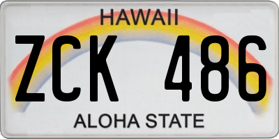 HI license plate ZCK486