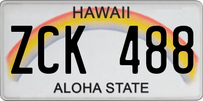 HI license plate ZCK488