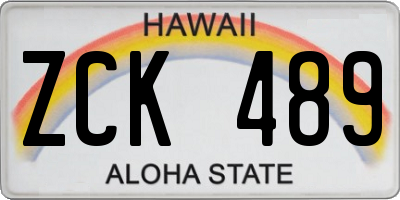HI license plate ZCK489