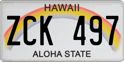 HI license plate ZCK497