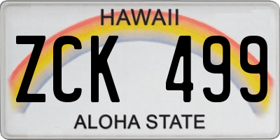 HI license plate ZCK499