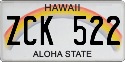 HI license plate ZCK522