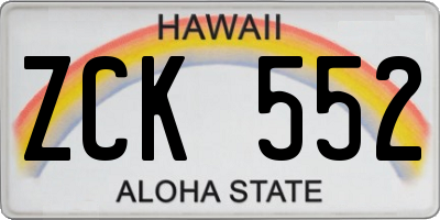 HI license plate ZCK552